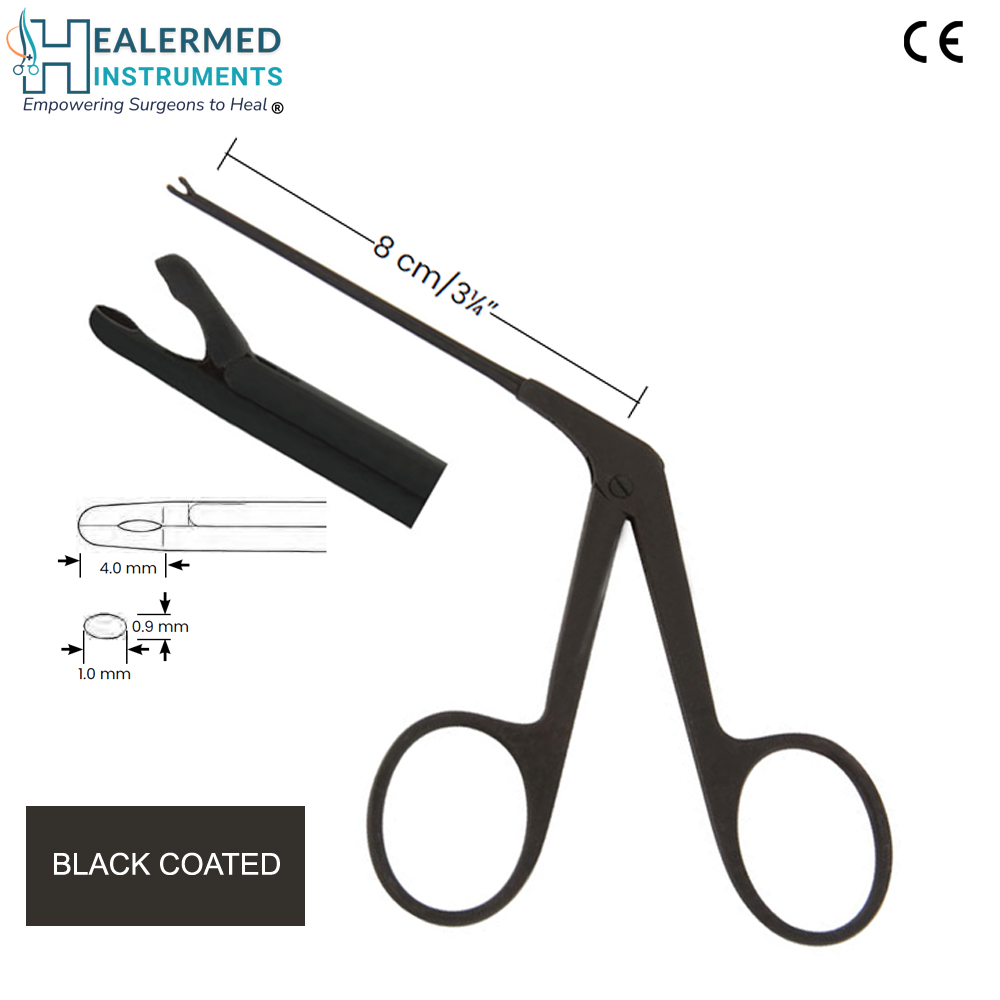 Micro Ear Cupped Forcep Straight Black Coated