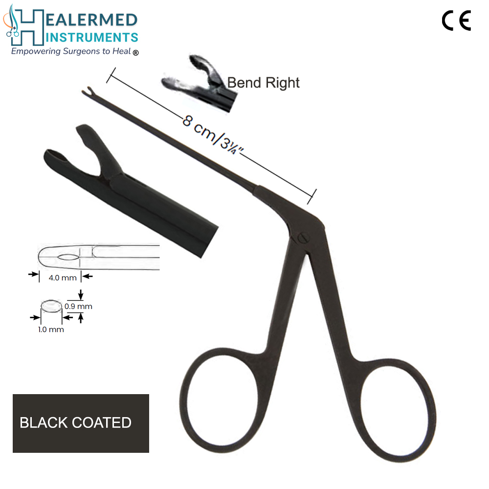 Micro Ear Cupped Forcep Bend Right Black Coated