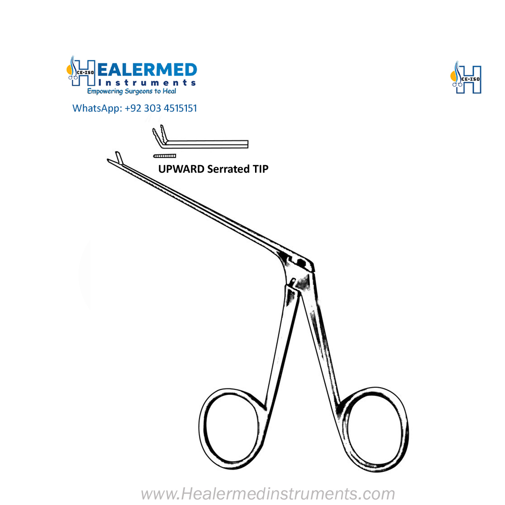 Micro Alligator Crocodile Bent upwards Serrated Forcep