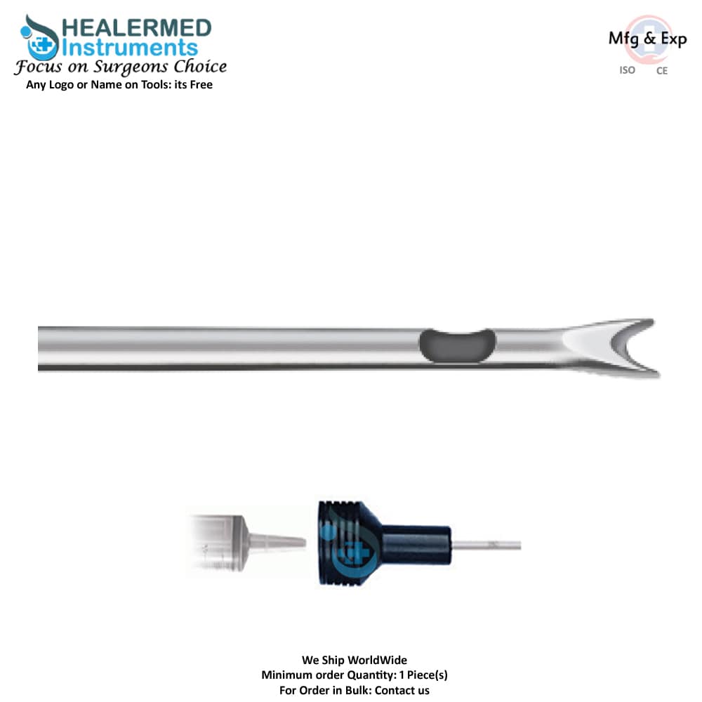 Toledo Injector Liposuction Cannula with central hole V Dissector 60cc tommey hub connector
