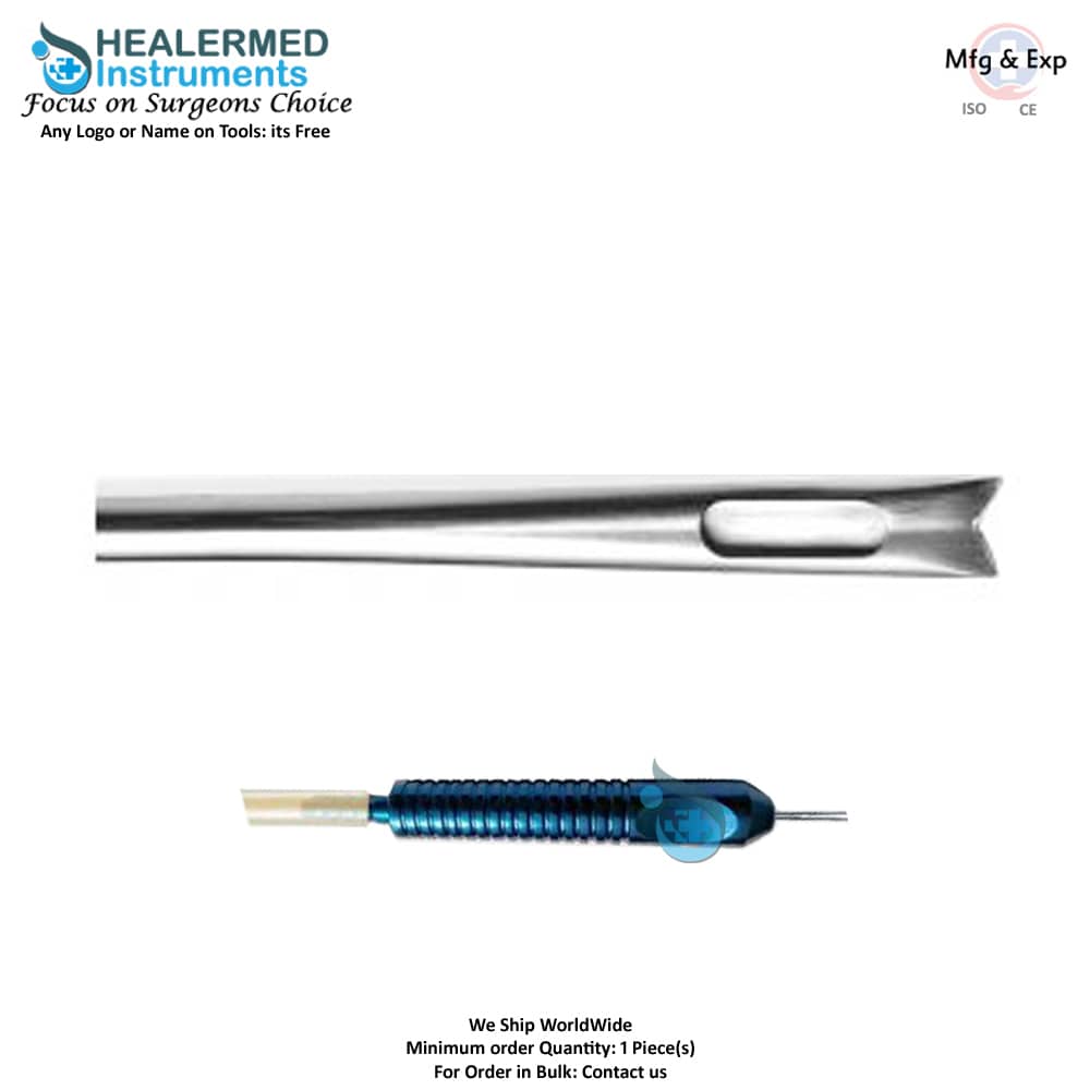 Face Lift V Shape Flap Dissector Cannula Fixed Handle