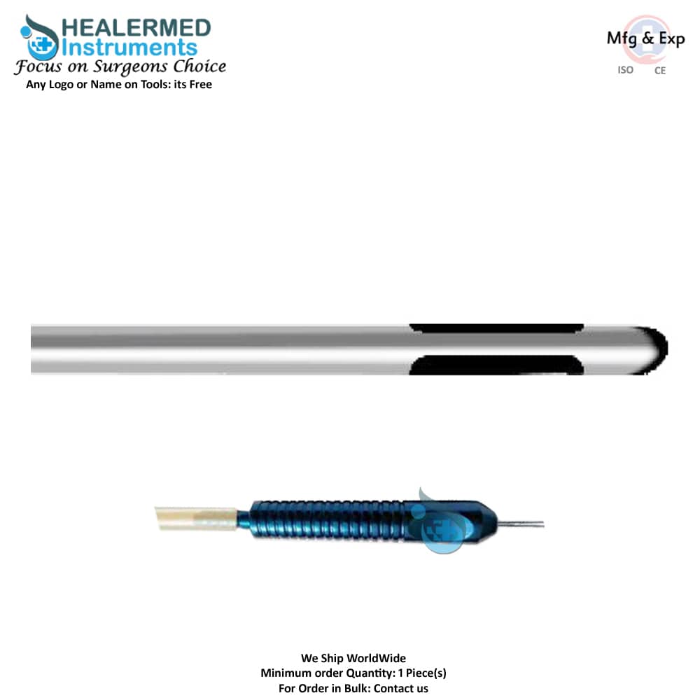 General suction cannula with Two long parallel holes Fixed Handle