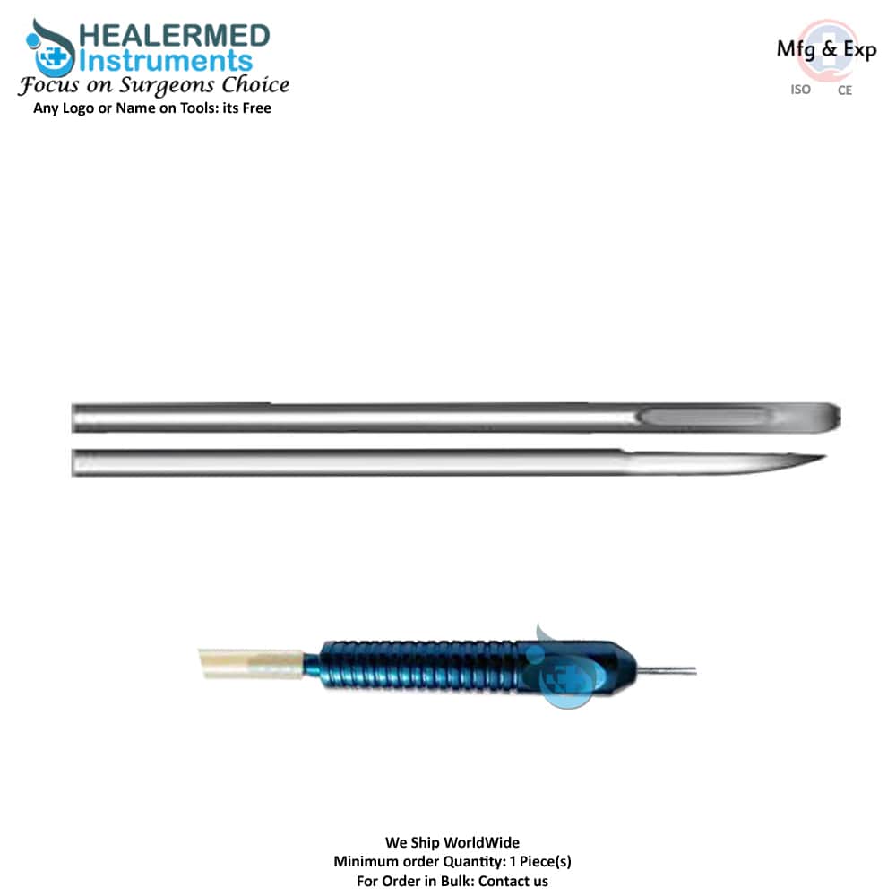 Single Hole Field Flap cannula With elevated leading edge Fixed Handle
