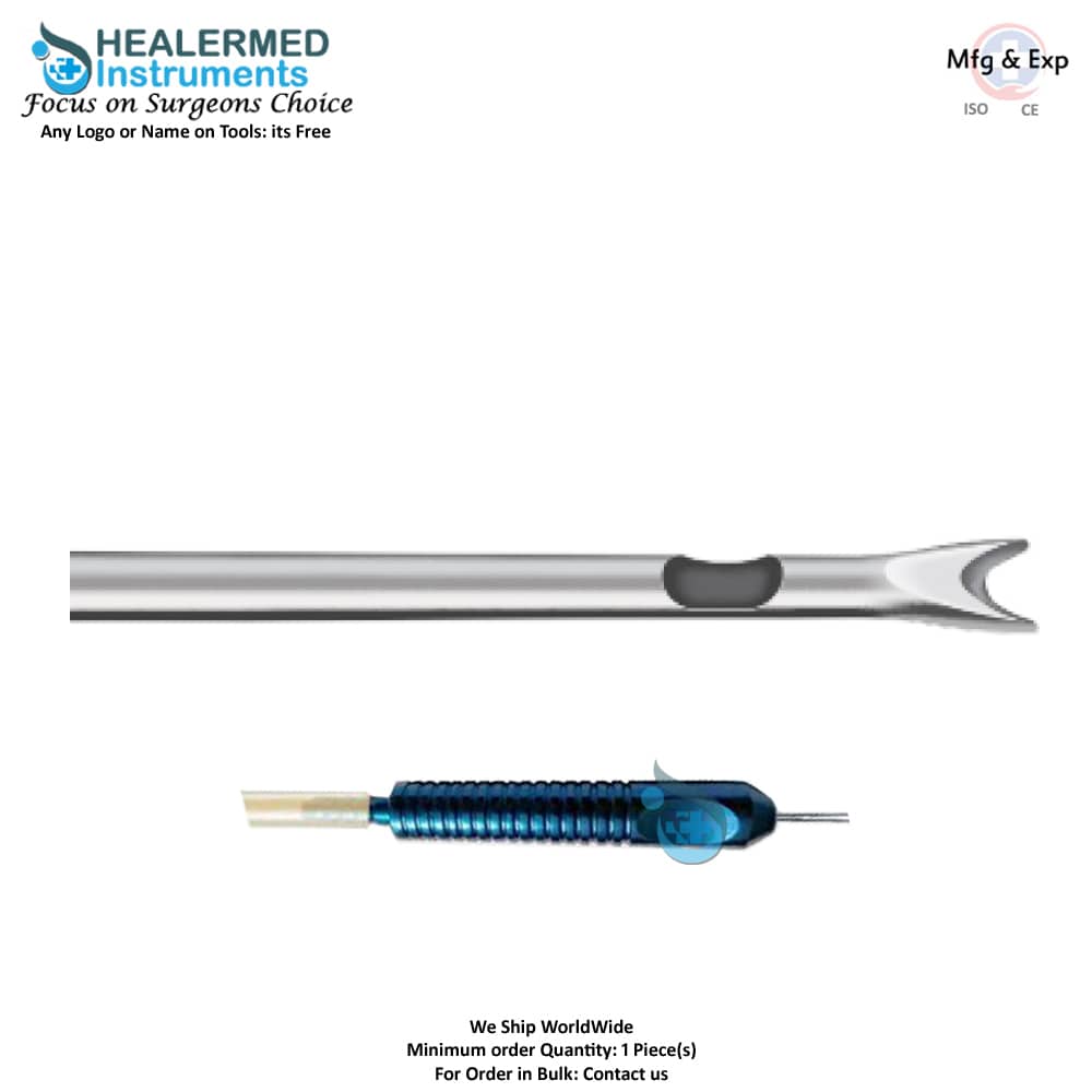 Toledo Injector Liposuction Cannula with central hole V Dissector Fixed Handle