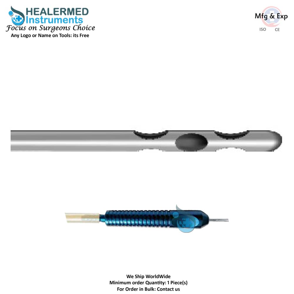 Two Parallel upper one central and two parallel lower holes cannula Fixed Handle