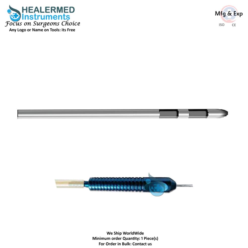 Two Square in Line Liposuction cannula Fixed Handle