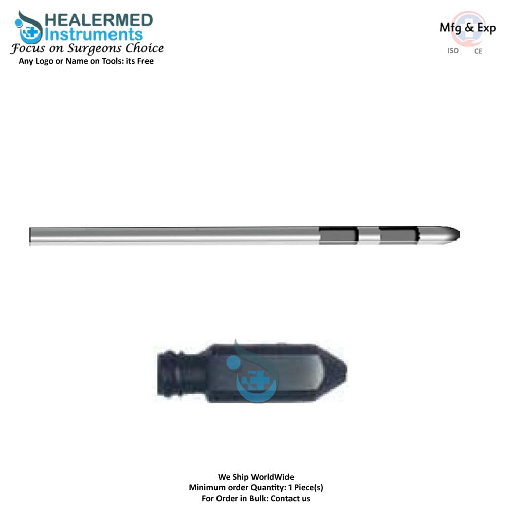 Two Square in Line Liposuction cannula Luer lock cannula