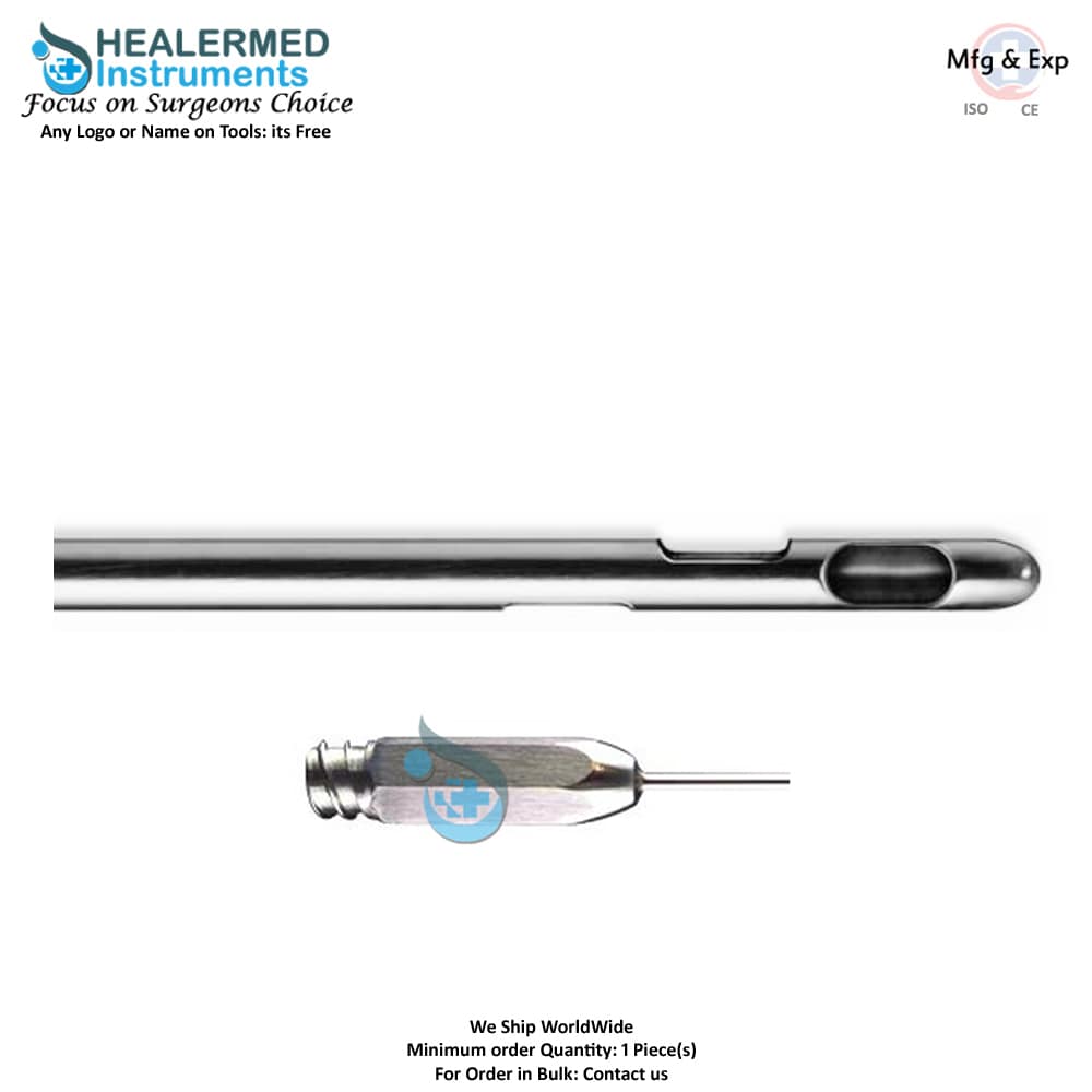 3 Spiral Port Liposuction Cannula (Carraway Style) stainless steel luer lock