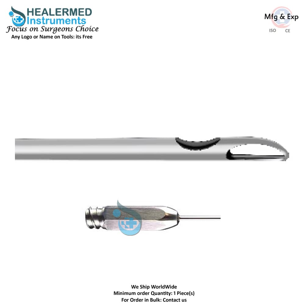 D shape hole on tip with One central hole Liposuction cannula  stainless steel luer lock