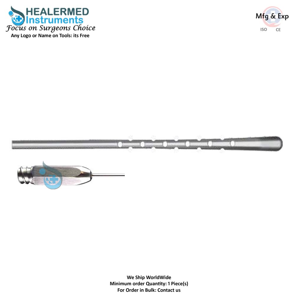 Facelift infiltration cannula stainless steel luer lock