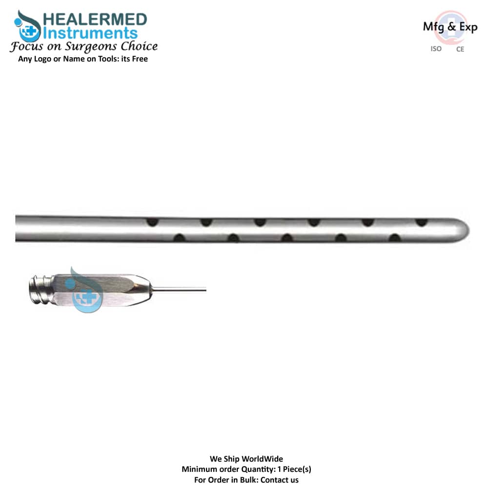 Infiltration cannula stainless steel luer lock