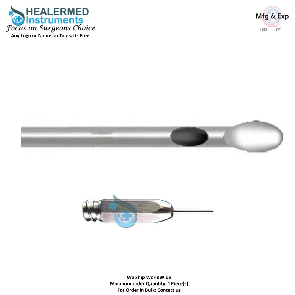 Single Central hole with Tapered Tip Injector Liposuction Cannula stainless steel luer lock