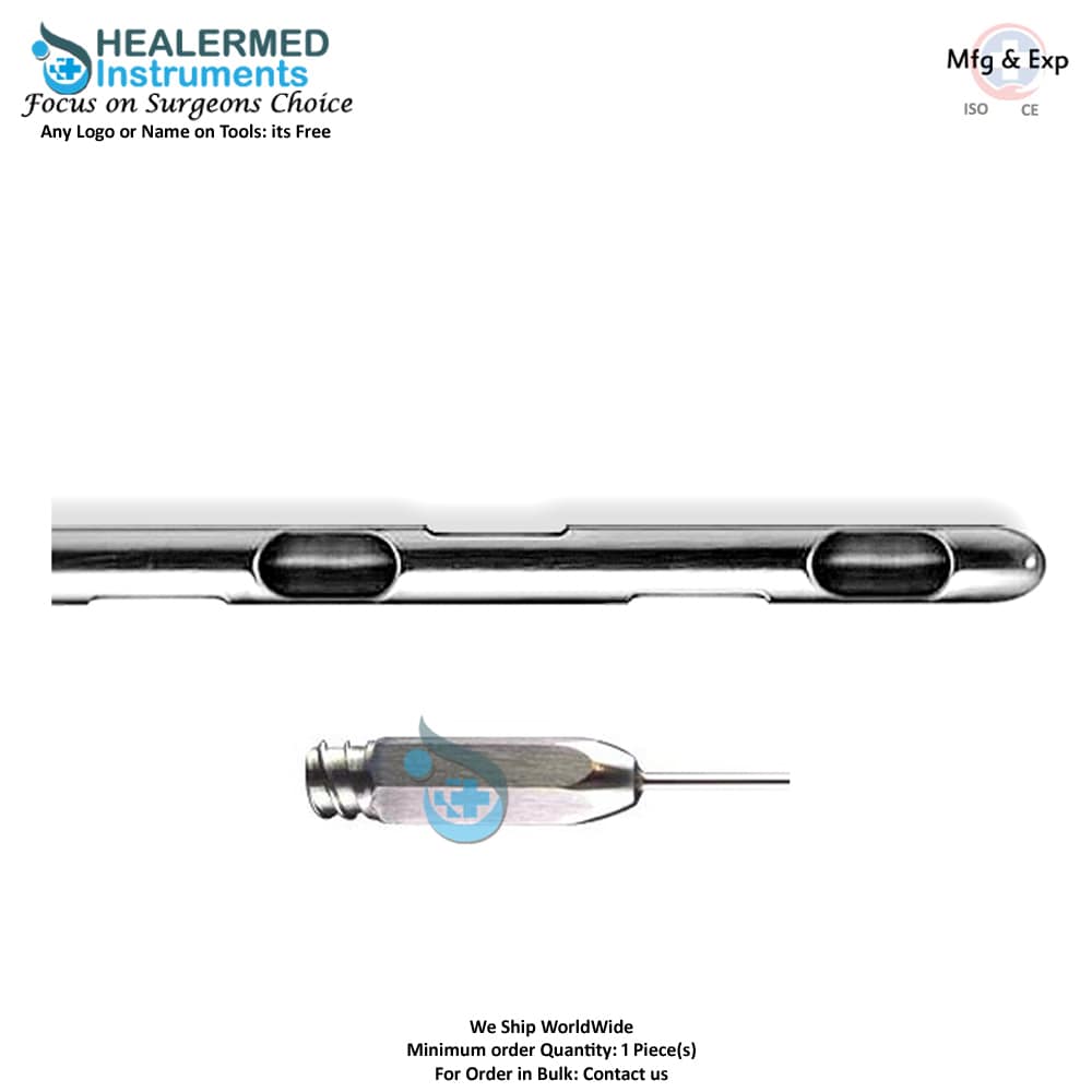 Six Spiral Port (Adjust below 3 Spiral Ports) Liposuction cannula stainless steel luer lock