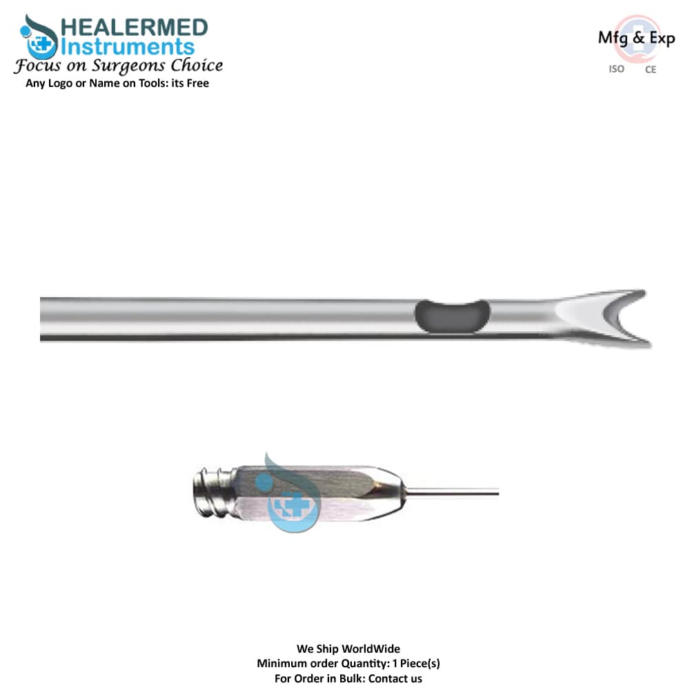 Toledo Injector Liposuction Cannula with central hole V Dissector stainless steel luer lock