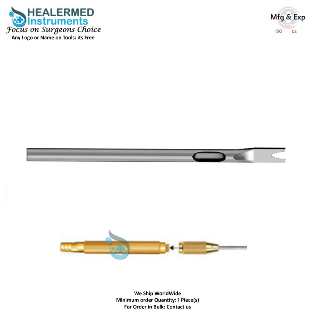 Deep Sharp Cut Dissector Liposuction cannula with threaded hub connector
