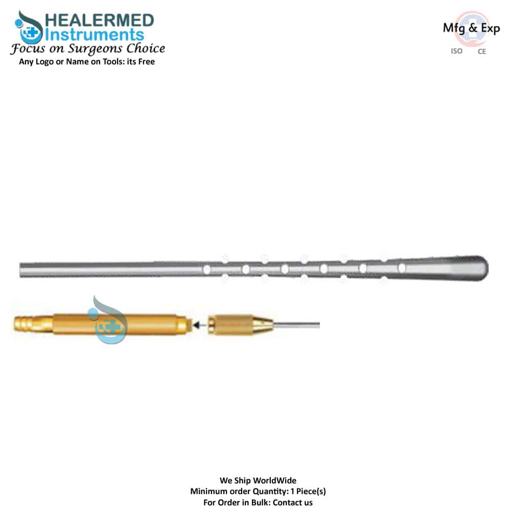 Facelift infiltration cannula with threaded hub connector