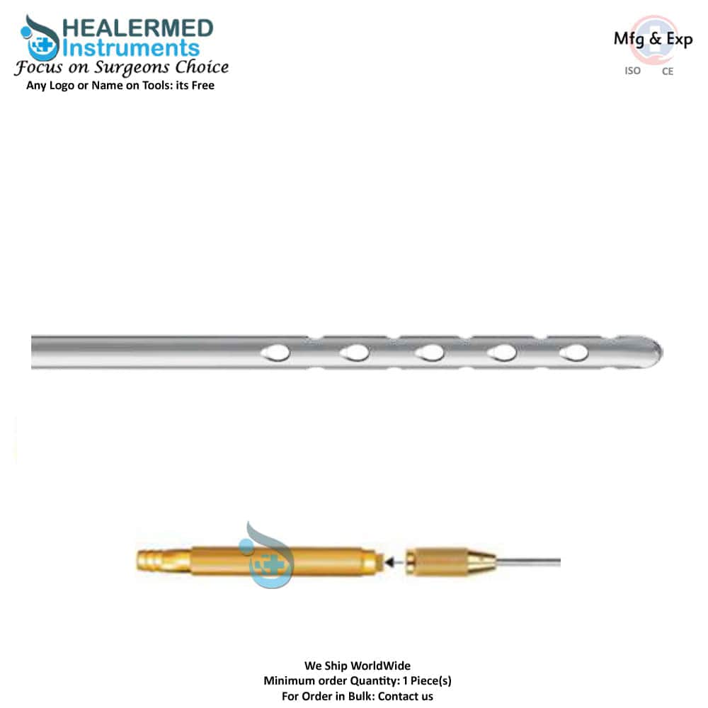 Multi Port Harvester Both End Bevel cannula with threaded hub connector