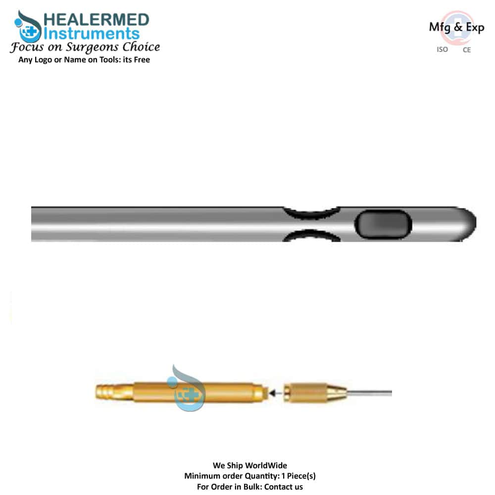One Central Port and Two Parallel Ports Liposuction cannula with threaded hub connector