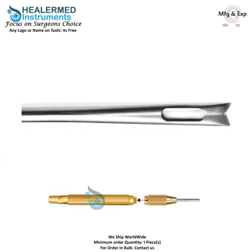 Face Lift V Shape Flap Dissector Cannula with threaded hub connector