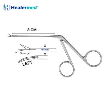 Bellucci Micro Ear Scissors Bent Left – 4mm Blades, 8cm