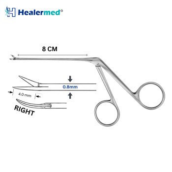 Bellucci Micro Ear Scissors Bent Right – 4mm Blades, 8cm