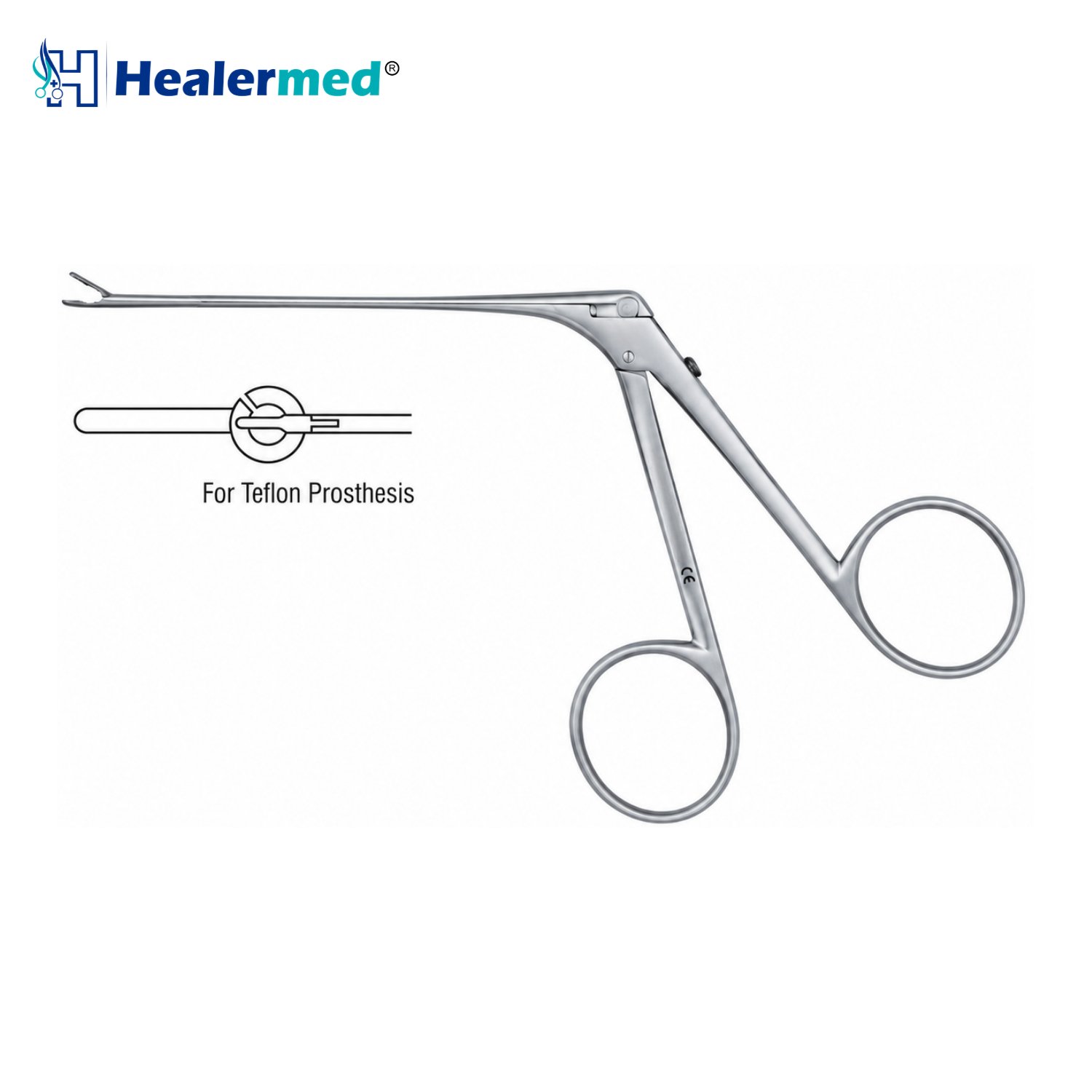 Fuller prosthesis introducing forceps, 7mm tip, 8cm