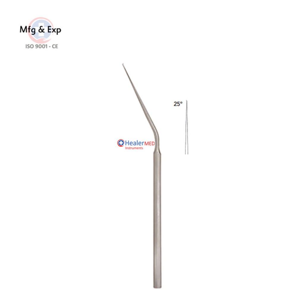Micro otology hook, Micro Dissector 15.5 cm/6¼" 25˚Upwards 0.3 mm
