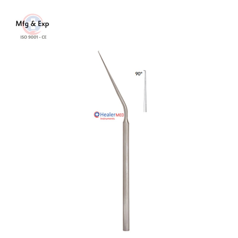 Micro otology hook, Micro Dissector 15.5 cm/6¼" 45˚Upwards 0.3 mm