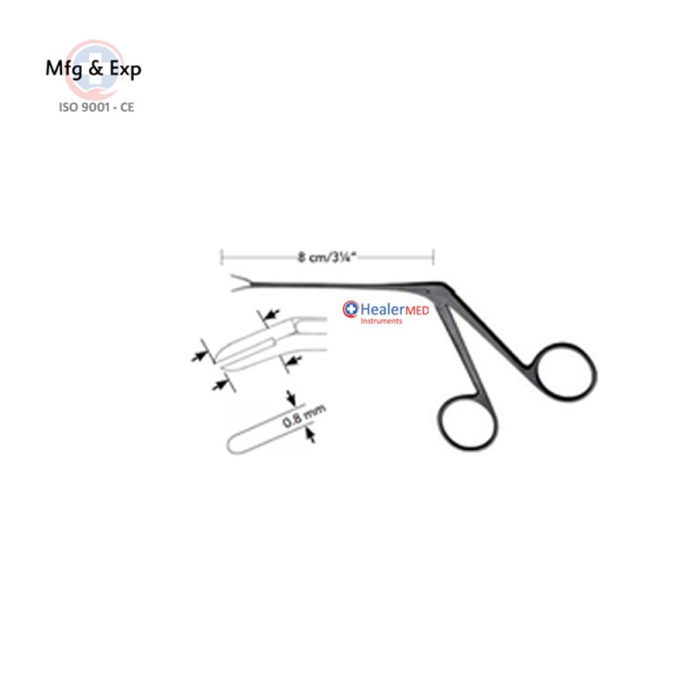 Wire bending forceps Micro Ear Forcep, Angled Downward 6.0mm Black Coated