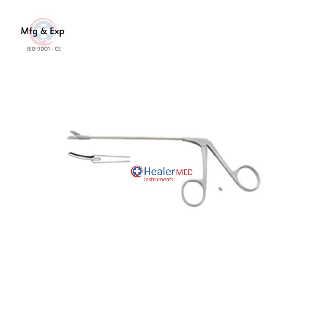 Nasal Dressing Forceps with 1 blade serrated Curved right