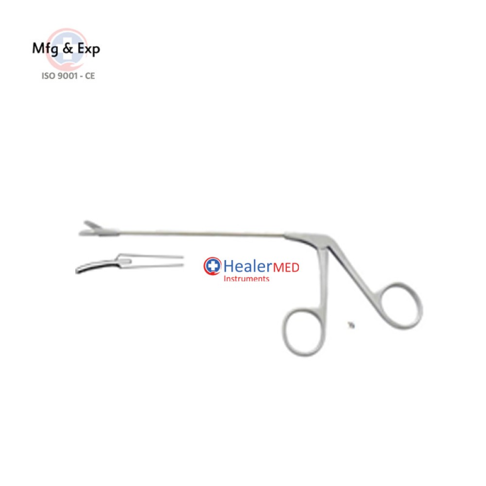 Nasal Dressing Forceps with 1 blade serrated Curved left