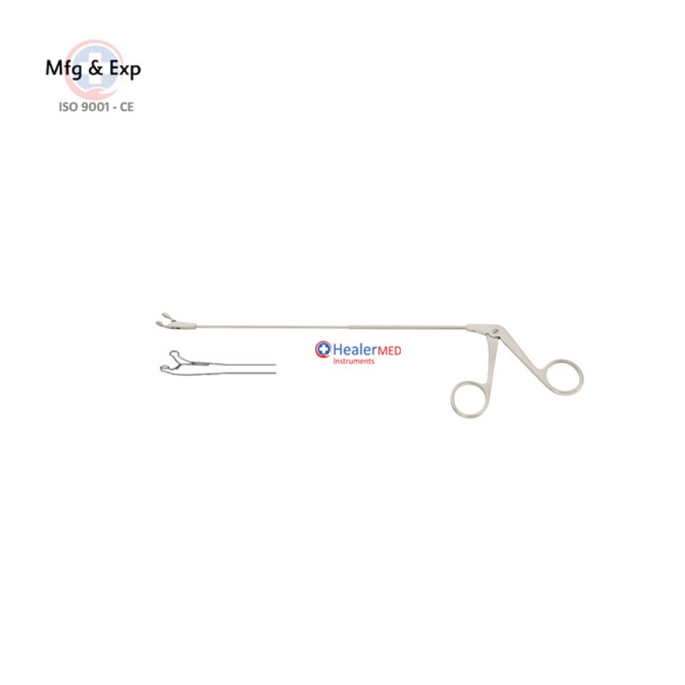 Microlaryngology Forceps - Finger Movable Ø 4 mm Cup Shaped Forceps Curved right