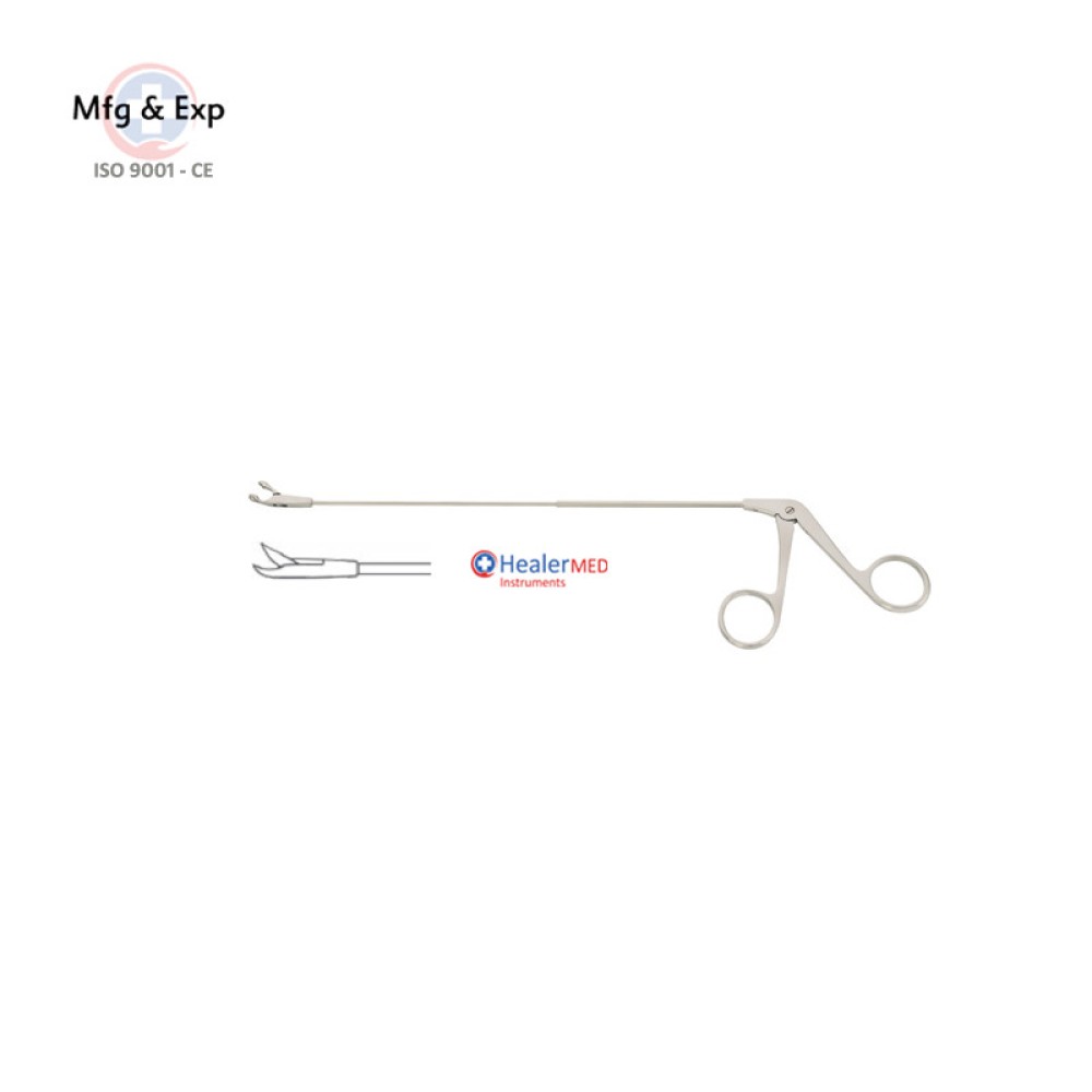 Microlaryngology Forceps - Finger Movable Ø 2 mm Scissors Curved right
