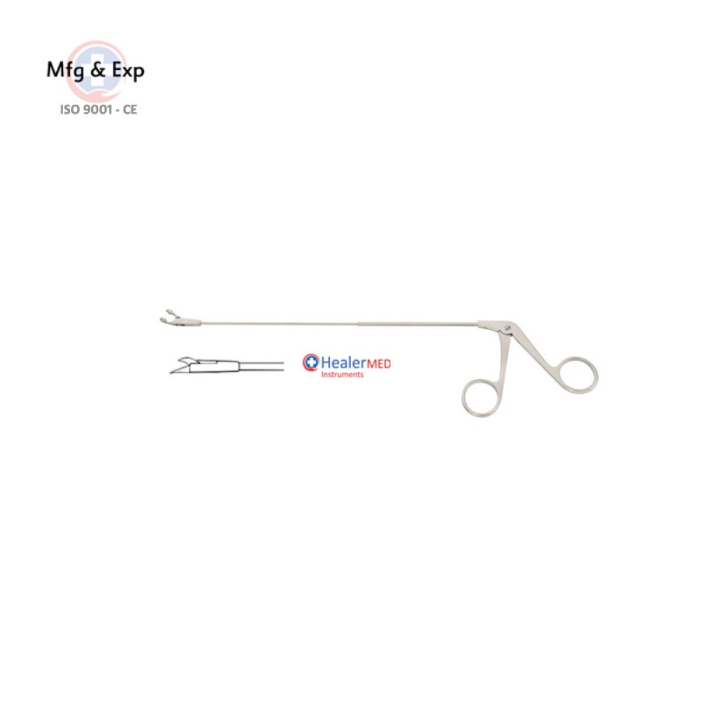 Microlaryngology Forceps - Finger Movable Ø 2 mm Scissors Curved left