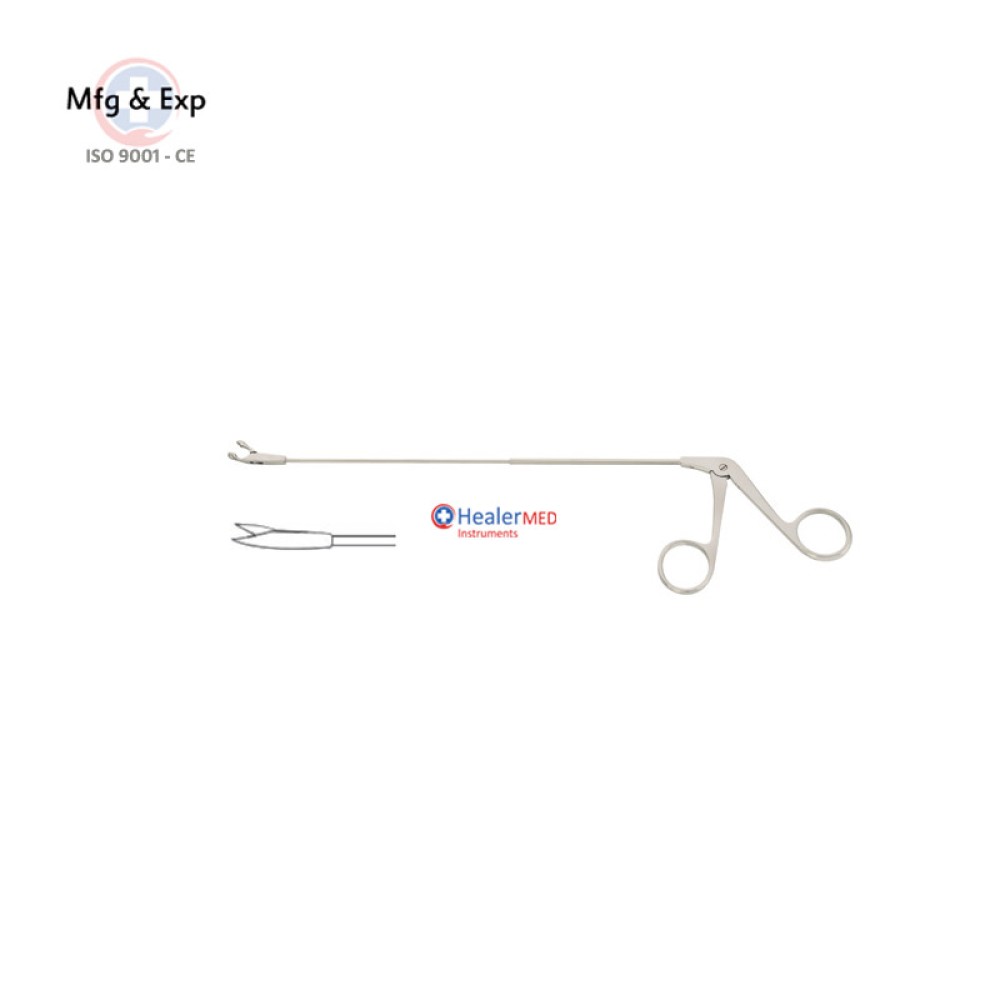 Microlaryngology Forceps - Finger Movable Ø 2 mm Scissors Curved horizontal