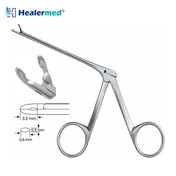 Micro Ear Cup Forceps Bent Left – 3.5mm x 0.6mm Cup, 8cm