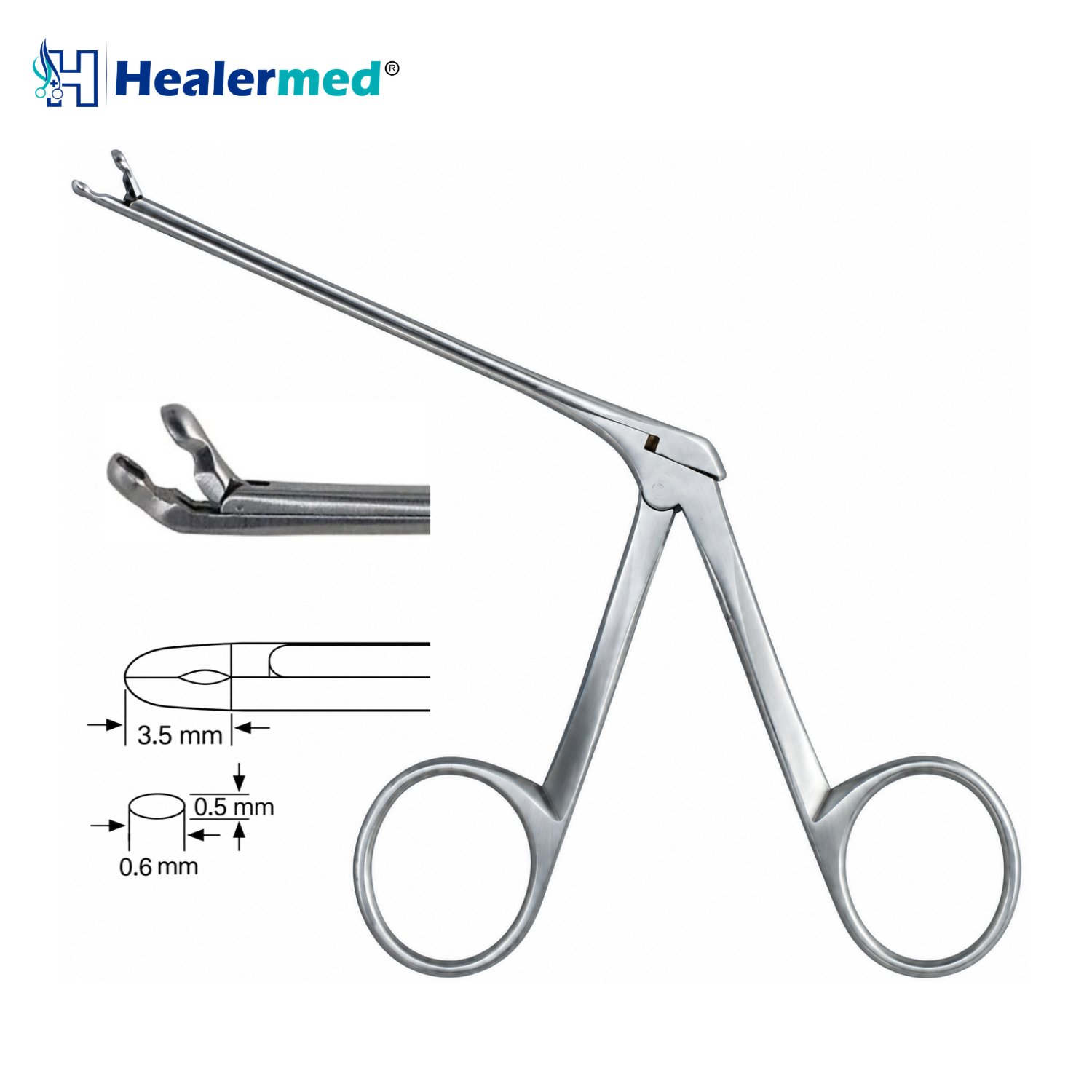 Bent Up micro ear cup forceps, 3.5 x 0.6mm cup, 8cm