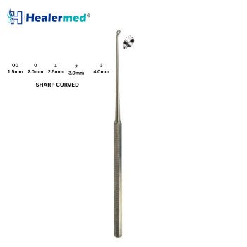 Buck Micro Ear Curette Sharp Curved – 16cm