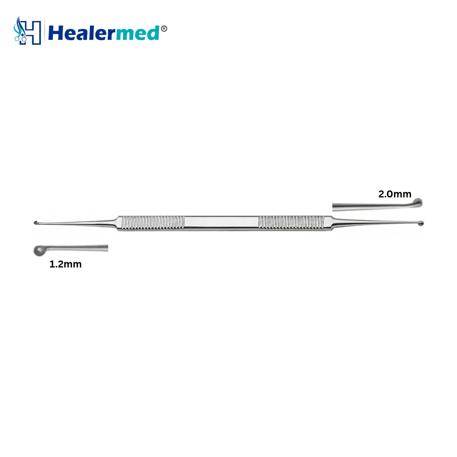 House Ear Curette 1.2 x 2.0mm, micro ear curette, 14.5cm