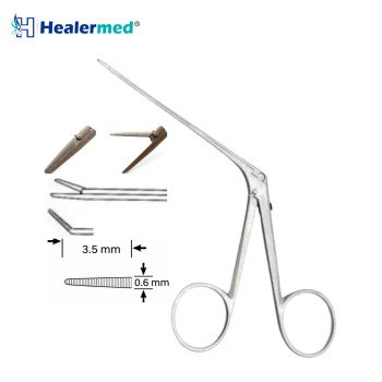 Micro Ear Forceps Angled Right Serrated – 3.5mm x 0.6mm Tip, 8cm