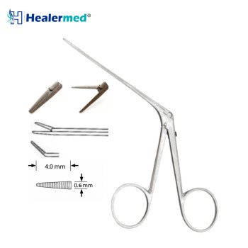 Micro Ear Forceps Angled Right Serrated – 4mm x 0.6mm Tip, 8cm