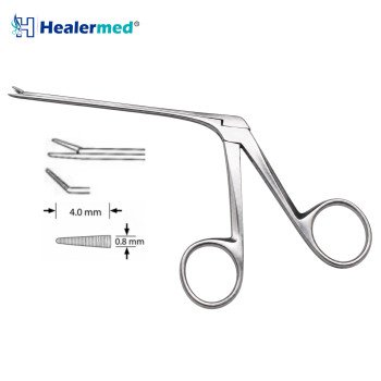 Micro Ear Forceps Angled Right Serrated – 4mm x 0.8mm Tip, 8cm
