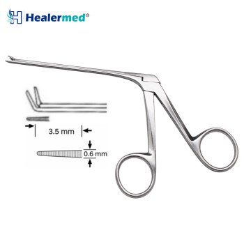 Micro Ear Forceps Bent Up Serrated – 3.5mm x 0.6mm Tip, 8cm