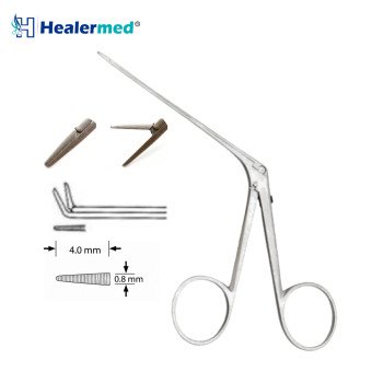 Micro Ear Forceps Bent Up Serrated – 4mm x 0.8mm Tip, 8cm