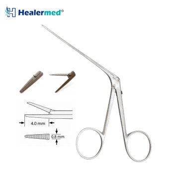 Micro Ear Forceps Straight Serrated – 4mm x 0.8mm Tip, 8cm