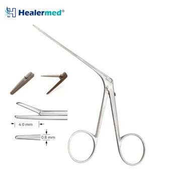 Micro Ear Forceps Straight Smooth – 4mm x 0.8mm Tip, 8cm