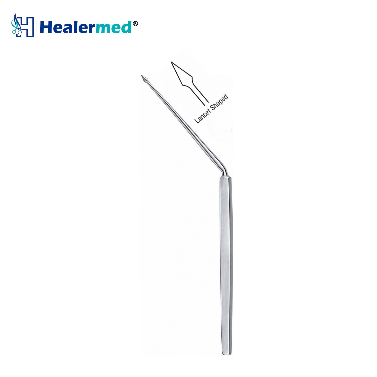 Angled Lancet Shaped Politzer Micro Ear Needle, 16cm