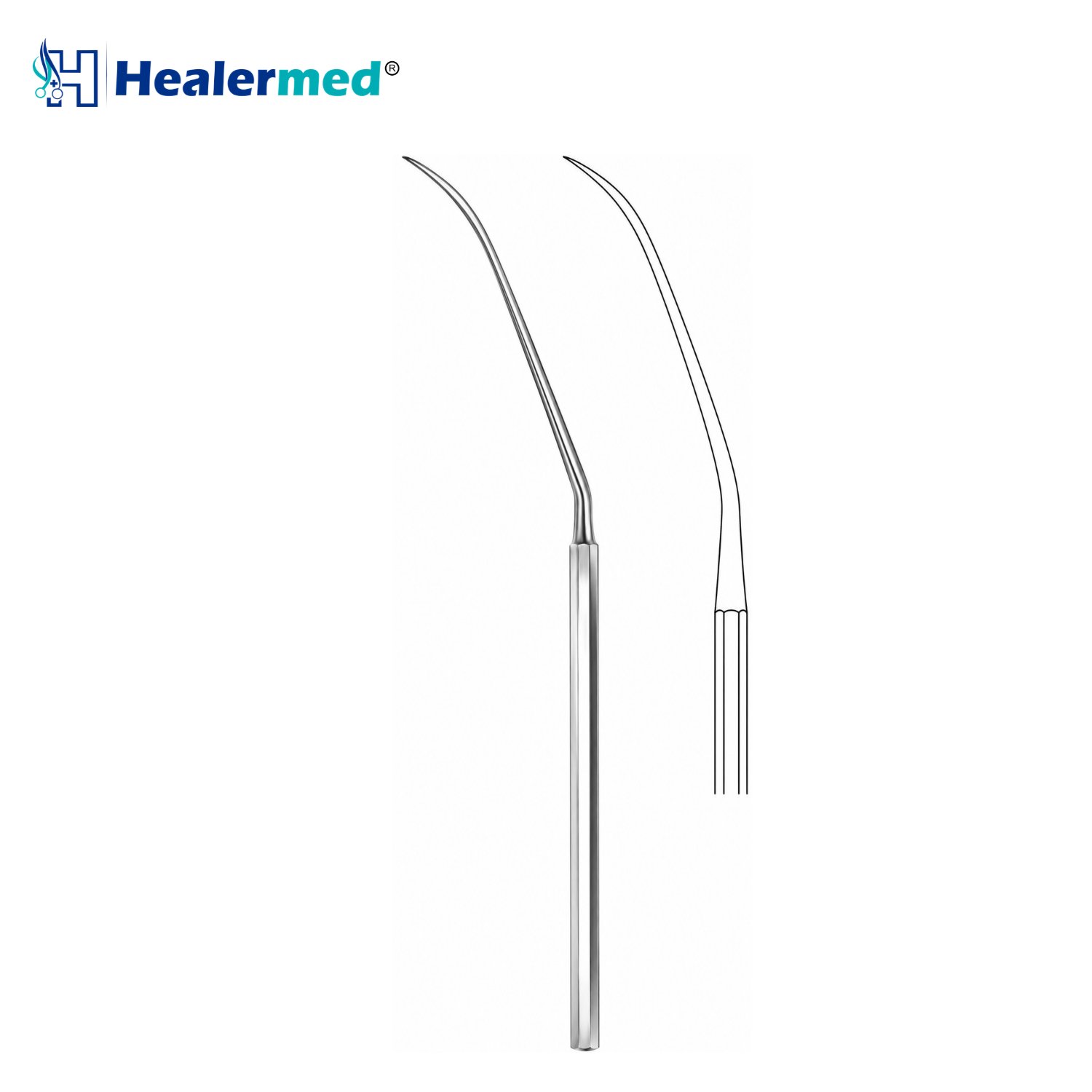 Barbara 45 Degree S Shape Curved Micro Ear Needle, 15.5cm