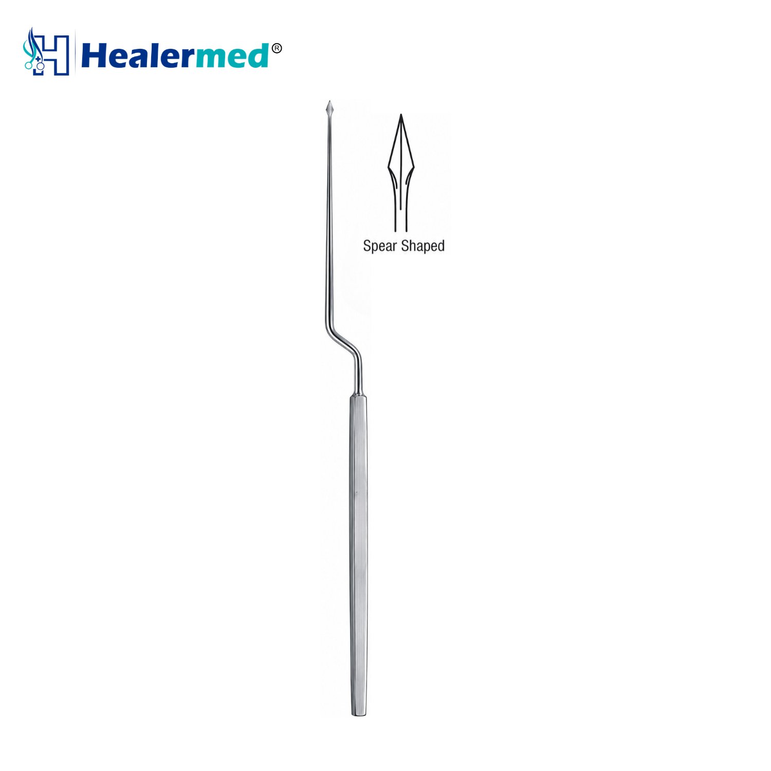 Lucae Bayonet Spear Shaped Politzer Micro Ear Needle, 18cm
