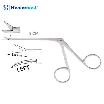 Shea-Bellucci Micro Ear Scissors Bent Left – 8mm Blades, 8cm